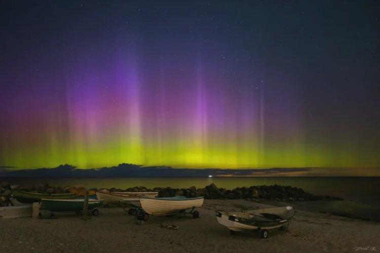 Liseleje i Nordsjælland. Der var Nordlys varsel men data stemte ikke helt overens med virkeligheden.
